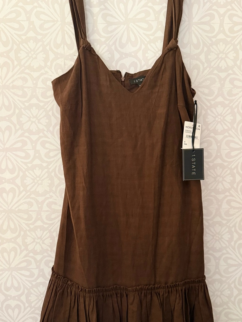 1.STATE Cappuccino Drop Waist Linen Blend Dress – Size Small – NWT 🤎